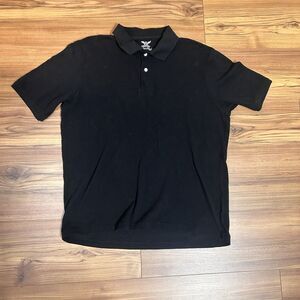 Faded Glory Polo Shirt Mens L Black Basic Casual Cotton Classic Fit